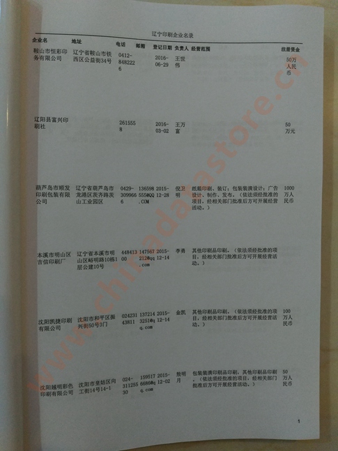 遼寧印刷企業黃頁收錄了最新的遼寧印刷企業名單，具有極高的營銷價值，實實在在提高銷售業績